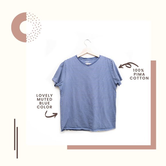 Vince Periwinkle Color Stripes Tee - Picture 1 of 5